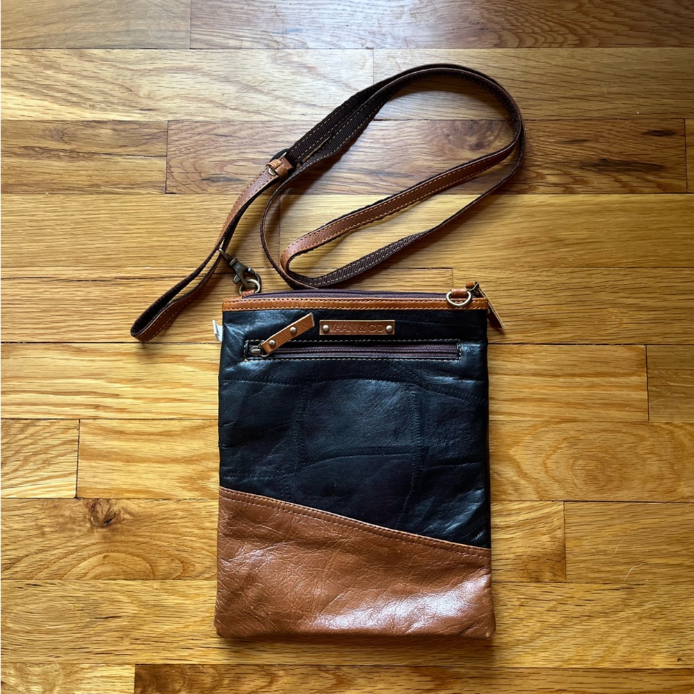 Vaan & Co black and brown crossbody bag